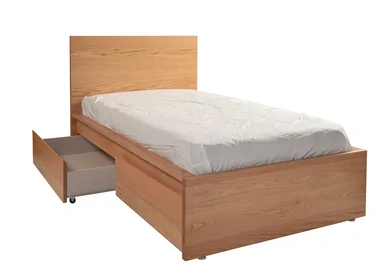 Colección IVANNA
Base de cama, alta, con 2 cajones, NATURAL encino rojo macizo