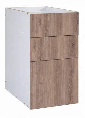 MODULAR ECO 
Gabinete bajo 3 Cajones, blanco-frosty / melamina ARAUCO