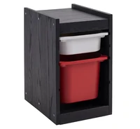 COLOR 
Combinación de almacenaje con cajas, NEGRO. encino rojo macizo, 32x44x55 cm