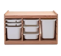 COLOR 
Combinación de almacenaje con cajas, NATURAL encino rojo macizo, blanco/blanco, 94x44x55 cm