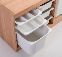COLOR 
Combinación de almacenaje con cajas, NATURAL encino rojo macizo, blanco/blanco, 94x44x55 cm
