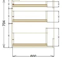 MODULAR ECO 
Gabinete bajo 3 Cajones, blanco-frosty / melamina ARAUCO